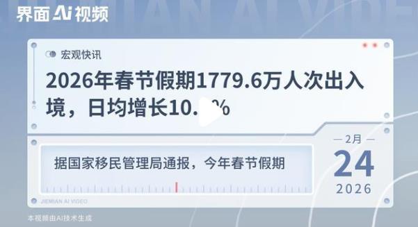 春节假期1779.6万人次出入境