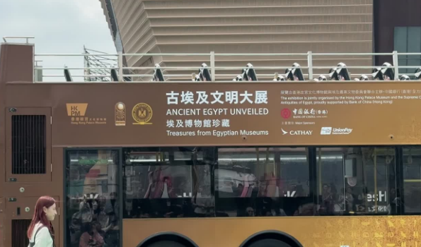 古埃及“法老猫”登上香港巴士“游车河”